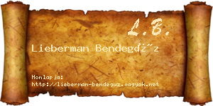 Lieberman Bendegúz névjegykártya