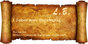 Lieberman Bendegúz névjegykártya