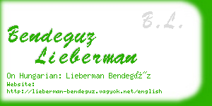 bendeguz lieberman business card